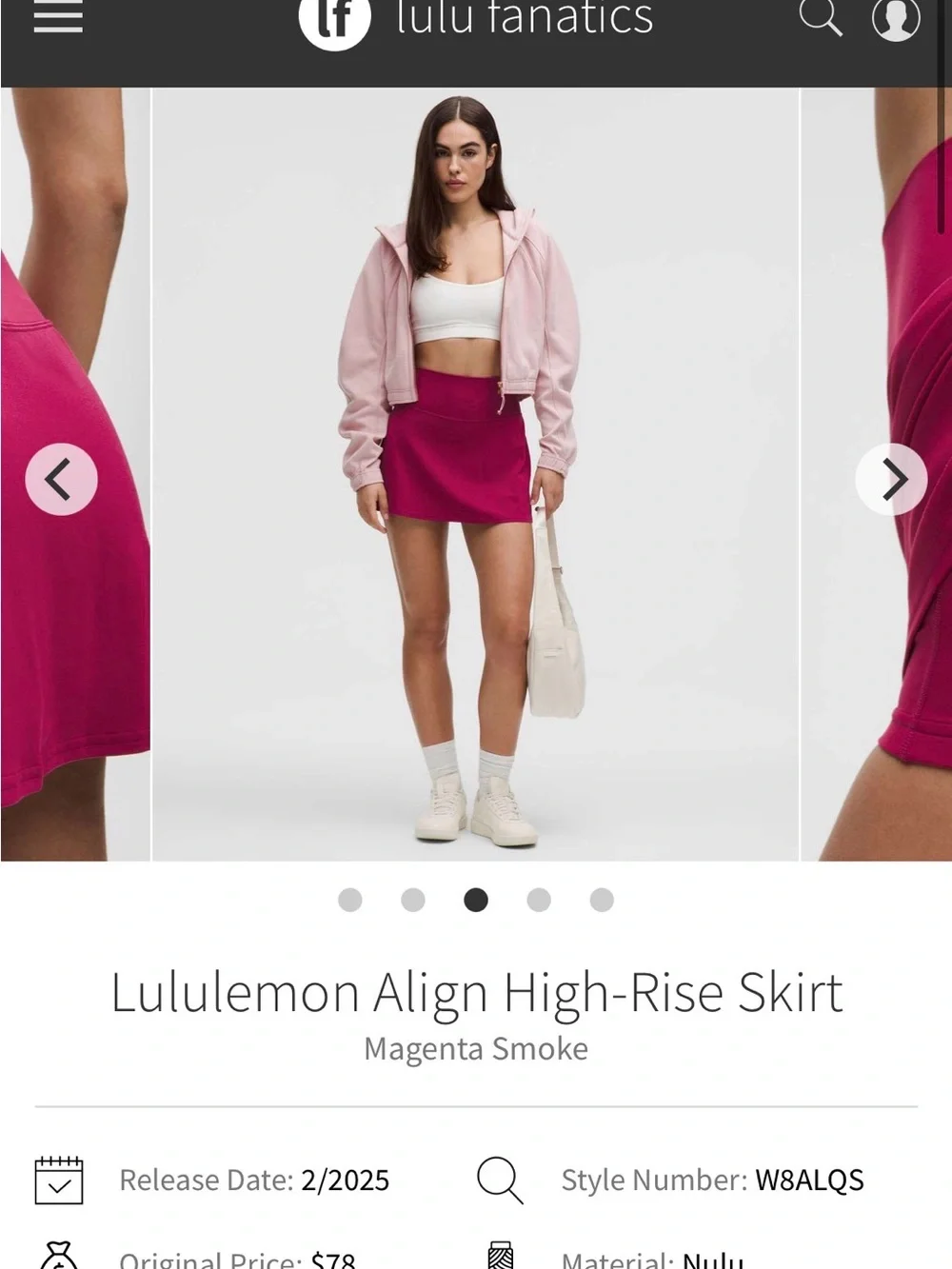 lululemon Align™ High-Rise Skirt Magenta Smoke Size 4 NWOT - Picture 14 of 14